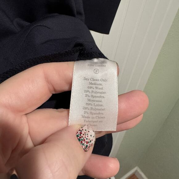 Everlane Navy Blue The Artist Smock Shirt Dress Wool Blend Size Medium - Picture 7 of 8